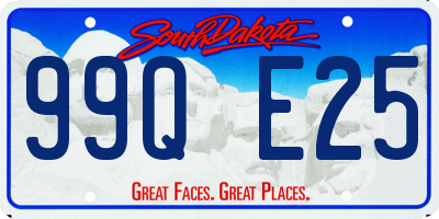 SD license plate 99QE25