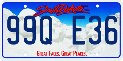 SD license plate 99QE36
