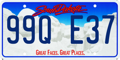 SD license plate 99QE37