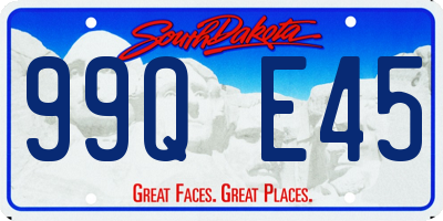 SD license plate 99QE45