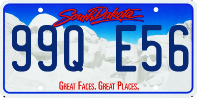SD license plate 99QE56