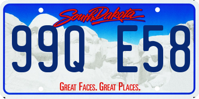 SD license plate 99QE58
