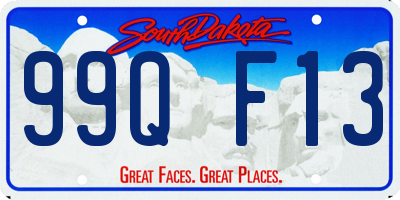 SD license plate 99QF13