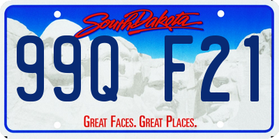 SD license plate 99QF21