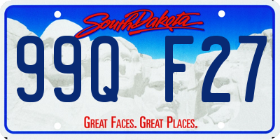 SD license plate 99QF27