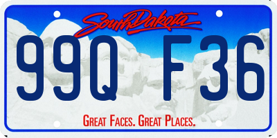 SD license plate 99QF36