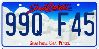 SD license plate 99QF45