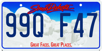 SD license plate 99QF47