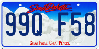 SD license plate 99QF58