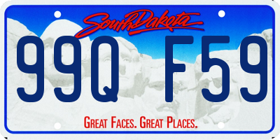 SD license plate 99QF59