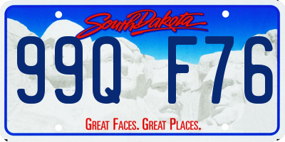 SD license plate 99QF76