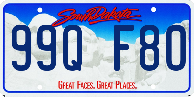 SD license plate 99QF80