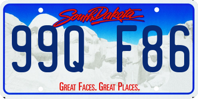 SD license plate 99QF86