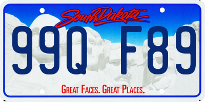 SD license plate 99QF89