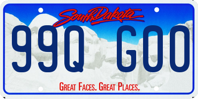 SD license plate 99QG00