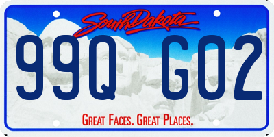 SD license plate 99QG02