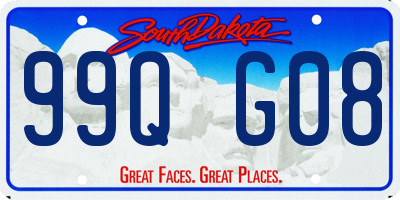 SD license plate 99QG08