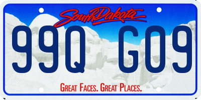 SD license plate 99QG09