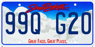 SD license plate 99QG20