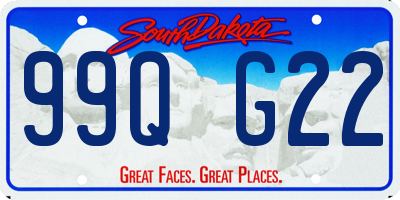 SD license plate 99QG22