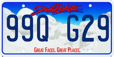SD license plate 99QG29