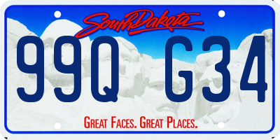 SD license plate 99QG34