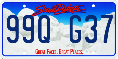 SD license plate 99QG37
