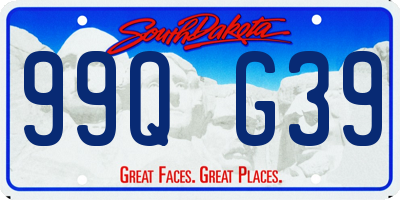 SD license plate 99QG39