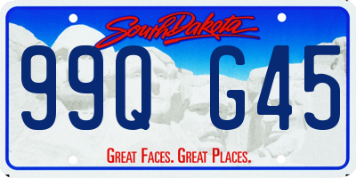 SD license plate 99QG45