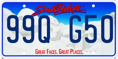 SD license plate 99QG50