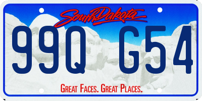 SD license plate 99QG54