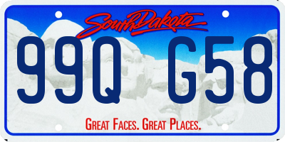 SD license plate 99QG58