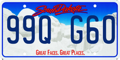 SD license plate 99QG60