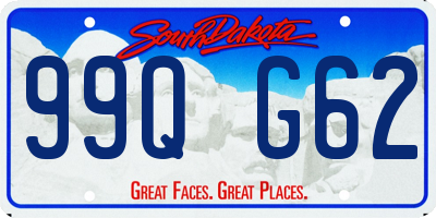 SD license plate 99QG62