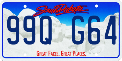 SD license plate 99QG64