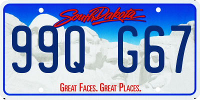 SD license plate 99QG67