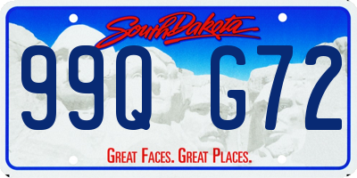 SD license plate 99QG72