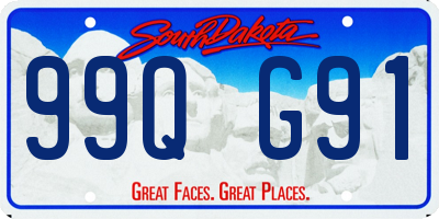 SD license plate 99QG91