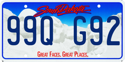 SD license plate 99QG92