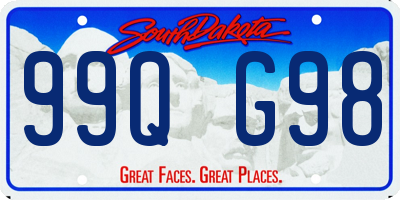 SD license plate 99QG98