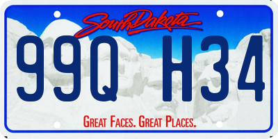 SD license plate 99QH34
