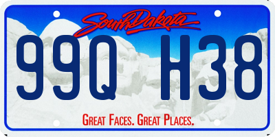 SD license plate 99QH38