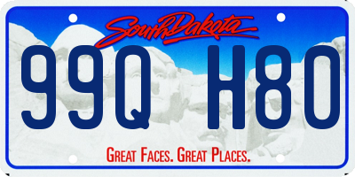 SD license plate 99QH80