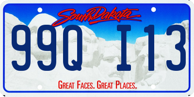 SD license plate 99QI13
