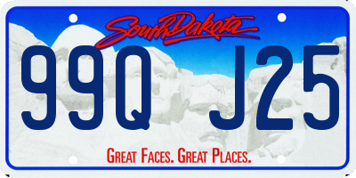 SD license plate 99QJ25
