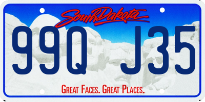SD license plate 99QJ35