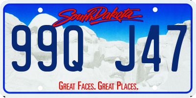 SD license plate 99QJ47