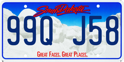 SD license plate 99QJ58