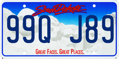 SD license plate 99QJ89