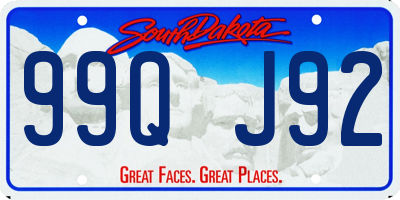 SD license plate 99QJ92
